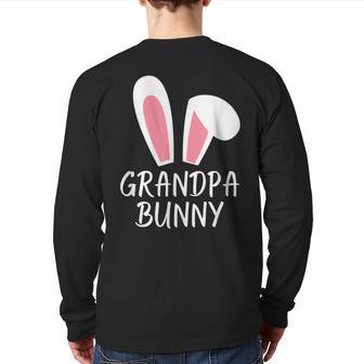Family Matching Happy Easter Day Bunny Grandpa Back Print Long Sleeve T-shirt | Mazezy