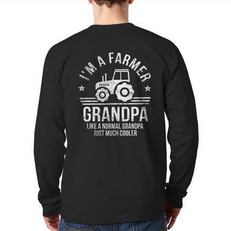 Im A Farmer Grandpa Back Print Long Sleeve T-shirt | Mazezy