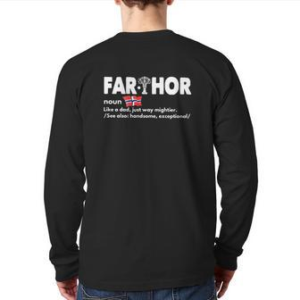 Farthor Viking Dad Definition Father's Day Back Print Long Sleeve T-shirt | Mazezy