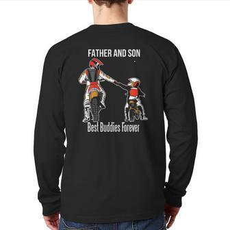 Father & Son Motocross Dirt Bike Motorcycle Back Print Long Sleeve T-shirt | Mazezy