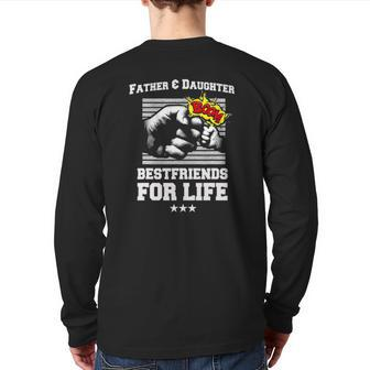 Father Daughter Friends Fist Bumpdad Father's Day Back Print Long Sleeve T-shirt | Mazezy