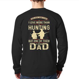 Father Hunting Lover Dad Father's Day Back Print Long Sleeve T-shirt | Mazezy
