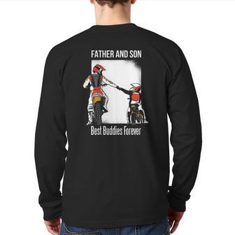 Father And Son Best Buddies Forever Fist Bump Dirt Bike Back Print Long Sleeve T-shirt | Mazezy AU