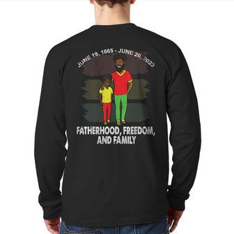 Father And Son Junenth Fatherhood Black History African Back Print Long Sleeve T-shirt | Mazezy