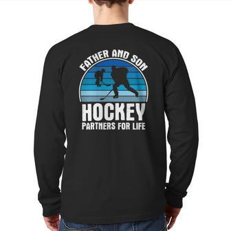 Father And Son Partners For Life Hockey Back Print Long Sleeve T-shirt | Mazezy