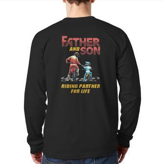 Father And Son Riding Partner For Life Back Print Long Sleeve T-shirt | Mazezy