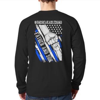 Father Son Unbreakable Bond Usa Flag Patriotic Back Print Long Sleeve T-shirt | Mazezy