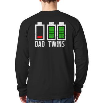 Father Of Twins Low Energy Twin Fatherhood Back Print Long Sleeve T-shirt | Mazezy