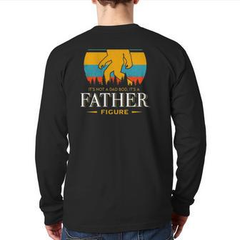 Father's Day Bigfoot It's Not A Dad Bod It's A Father Figure Silhouette Vintage Sunset Back Print Long Sleeve T-shirt | Mazezy