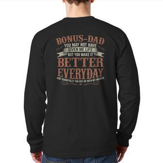 Father's Day Bonus Dad Son Matching Daughter Back Print Long Sleeve T-shirt | Mazezy
