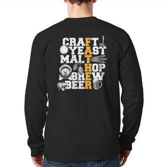 Father's Day Craft Yeast Malt Hop Brew Beer Beer Back Print Long Sleeve T-shirt | Mazezy