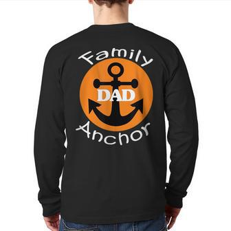 Father's Day Dad Family Anchor Fun Novelty Boating Back Print Long Sleeve T-shirt | Mazezy