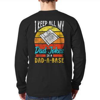 Fathers Day For Dad Jokes Dad For Men Back Print Long Sleeve T-shirt | Mazezy