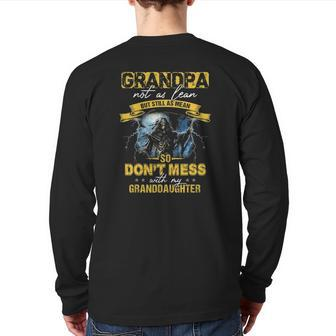 Father's Day Grandpa Don't Mess With My Granddaughter Back Print Long Sleeve T-shirt | Mazezy
