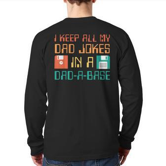 Fathers Day Dad A Base Dad Joke Dad For Men Back Print Long Sleeve T-shirt | Mazezy