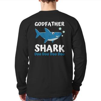 Father's Day From Godson Goddaughter Godfather Shark Back Print Long Sleeve T-shirt | Mazezy