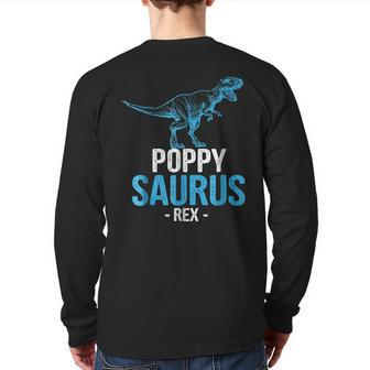 Father's Day For Grandpa Poppysaurus Rex Poppy Saurus Back Print Long Sleeve T-shirt | Mazezy