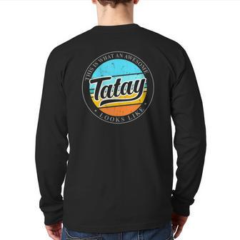 Father's Day For Tatay Filipino Pinoy Dad Back Print Long Sleeve T-shirt | Mazezy