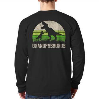 Fathers Day Grandpa Grandpasaurus Dinosaur 1 Kid Rawr Back Print Long Sleeve T-shirt | Mazezy UK