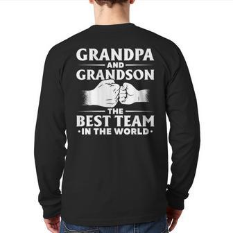 Father's Day Grandpa And Grandson The Best Team In The World Back Print Long Sleeve T-shirt | Mazezy DE