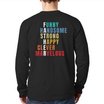 Father's Day Men From Daughter Son Wife For Husband Dad Back Print Long Sleeve T-shirt | Mazezy
