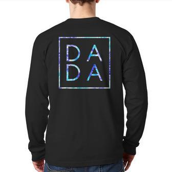 Father's Day For New Dad Dada Him Coloful Tie Dye Dada Back Print Long Sleeve T-shirt | Mazezy