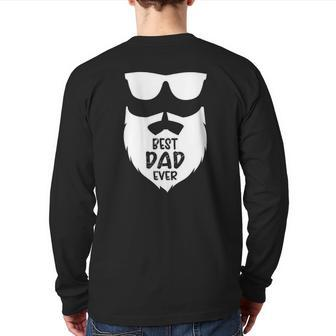 Father's Day Parent Hero Husband Stepdad Adult Best Dad Ever Back Print Long Sleeve T-shirt | Mazezy
