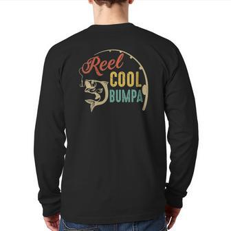 Father's Day Vintage Fishing Reel Cool Bumpa Back Print Long Sleeve T-shirt | Mazezy