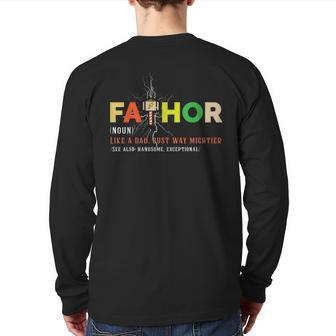 Fathor Fathers Day Dad Fat Hor Back Print Long Sleeve T-shirt | Mazezy