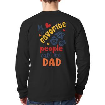 My Favorite People Call Me Papa For Grandpa Father's Back Print Long Sleeve T-shirt | Mazezy