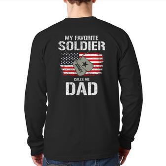 My Favorite Soldier Calls Me Dad Back Print Long Sleeve T-shirt | Mazezy UK