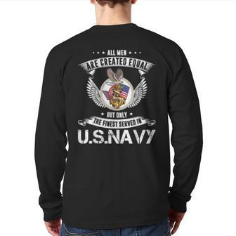 The Finest Men Is Served In Us Navy Cool Veteran Back Print Long Sleeve T-shirt | Mazezy DE