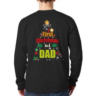 First Christmas As A Dad V2 Back Print Long Sleeve T-shirt | Mazezy