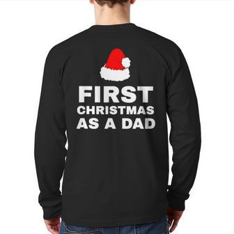 First Christmas As A Dad V3 Back Print Long Sleeve T-shirt | Mazezy