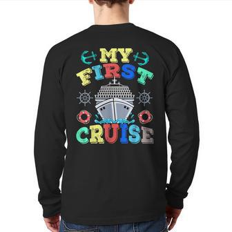 My First Cruise 2023 Family Vacation Cruise Ship Travel Back Print Long Sleeve T-shirt - Monsterry UK