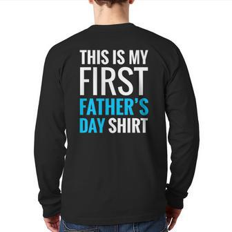 My First Father's Day New Dad Men Back Print Long Sleeve T-shirt | Mazezy DE