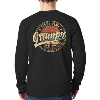 First Time Grampy 2023 For Promoted To Dad Back Print Long Sleeve T-shirt | Mazezy