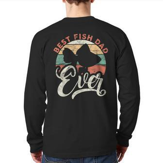 Fish Keeping Best Fish Dad Ever Aquarium Owner Back Print Long Sleeve T-shirt | Mazezy