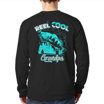 Fishing Reel Cool Grandpa Great On Fathers Day Back Print Long Sleeve T-shirt | Mazezy