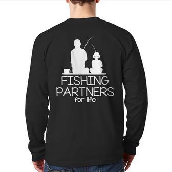 Fishing Partners For Life Father And Son Matching Outfits Back Print Long Sleeve T-shirt - Monsterry