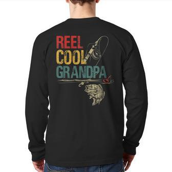 Fishing Reel Cool Grandpa Father’S Day For Fisherman Back Print Long Sleeve T-shirt | Mazezy