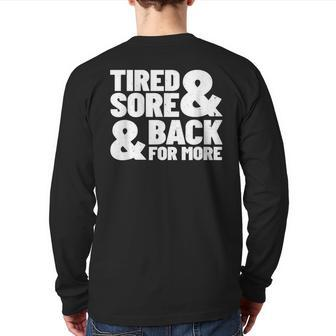 Fitness Quote Gym Exercise Gym Meme Workout Motivation Back Print Long Sleeve T-shirt | Mazezy