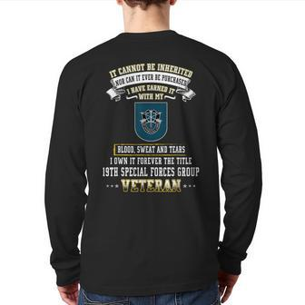 Forever The Title 19Th Special Forces Group Veteran Back Print Long Sleeve T-shirt | Mazezy CA
