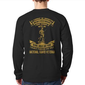 Forever The Title National Guard Veteran Back Print Long Sleeve T-shirt | Mazezy