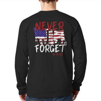 Never Forget 9-11-01 Back Print Long Sleeve T-shirt - Monsterry AU