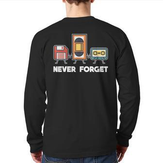 Never Forget Retro 90S Technology Music Throwback Back Print Long Sleeve T-shirt - Monsterry AU