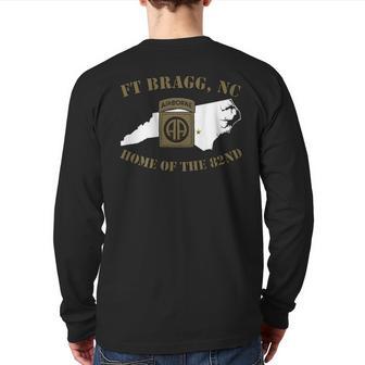 Fort Bragg Military Base-Army Post- On Back Back Print Long Sleeve T-shirt - Monsterry DE