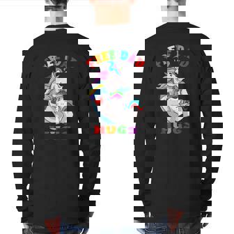 Free Dad Hugs Lgbt Gay Pride Back Print Long Sleeve T-shirt | Mazezy