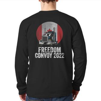 Freedom Convoy 2022 Canadian Trucker Tee Back Print Long Sleeve T-shirt | Mazezy