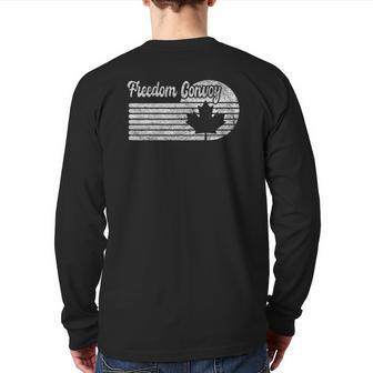 Freedom Convoy 2022 Canadian Trucker Tees Maple Leaf Back Print Long Sleeve T-shirt | Mazezy UK